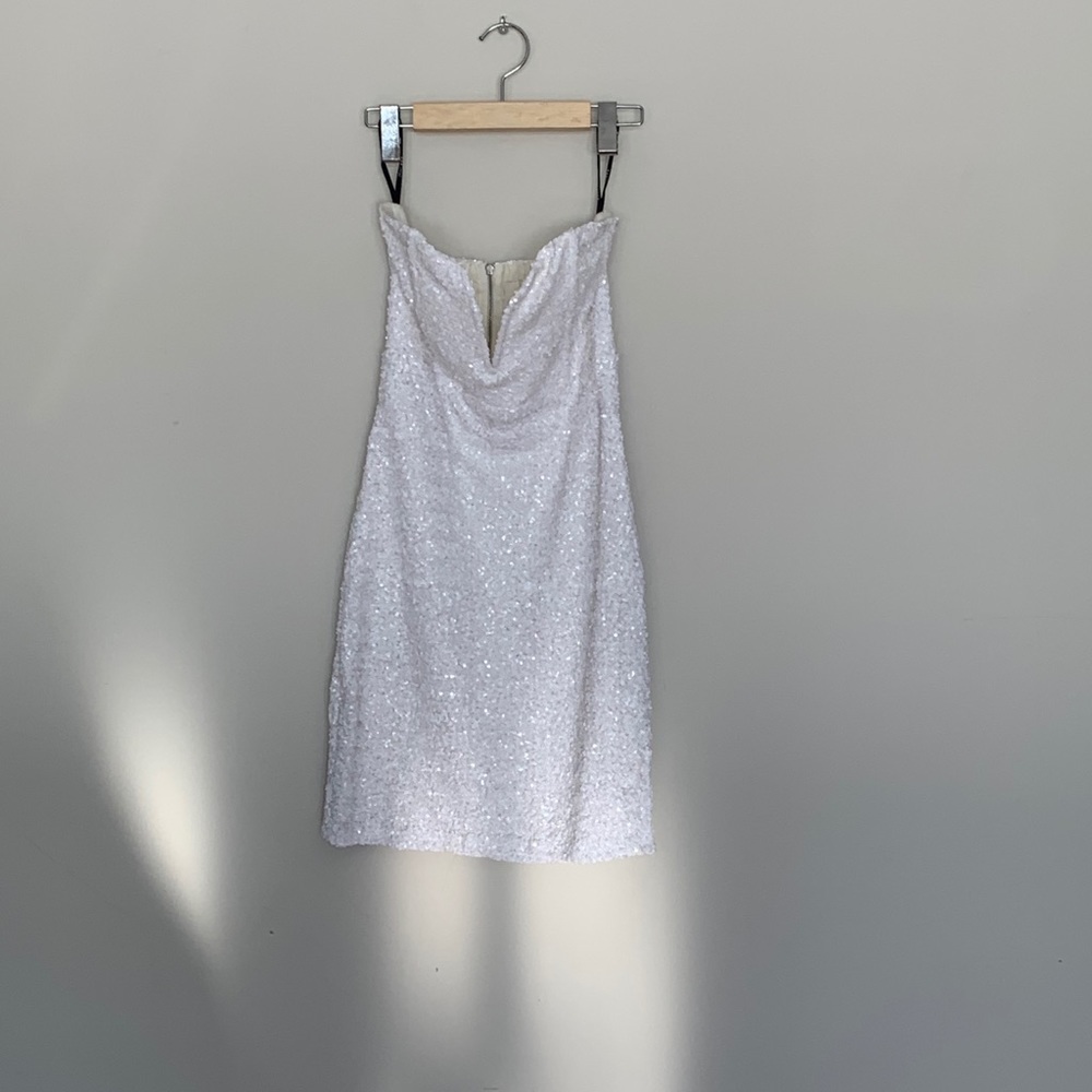 White Sequin TFNC Mini Dress